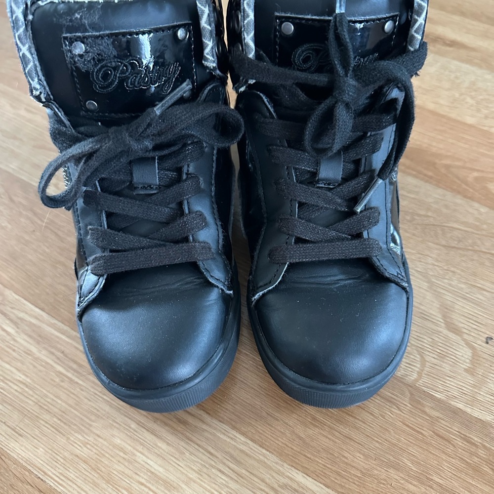 Black Kids High-Top Sneakers